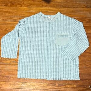 POL Textured Long Sleeve Top